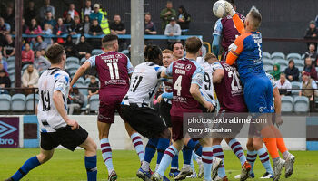 Action from Drogheda United's 5-1 FAI Cup first round win over Athlone Town