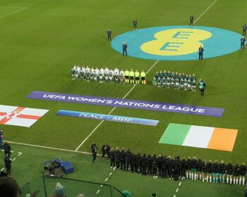 Northern Ireland and the Republic of Ireland teams in Windsor Park