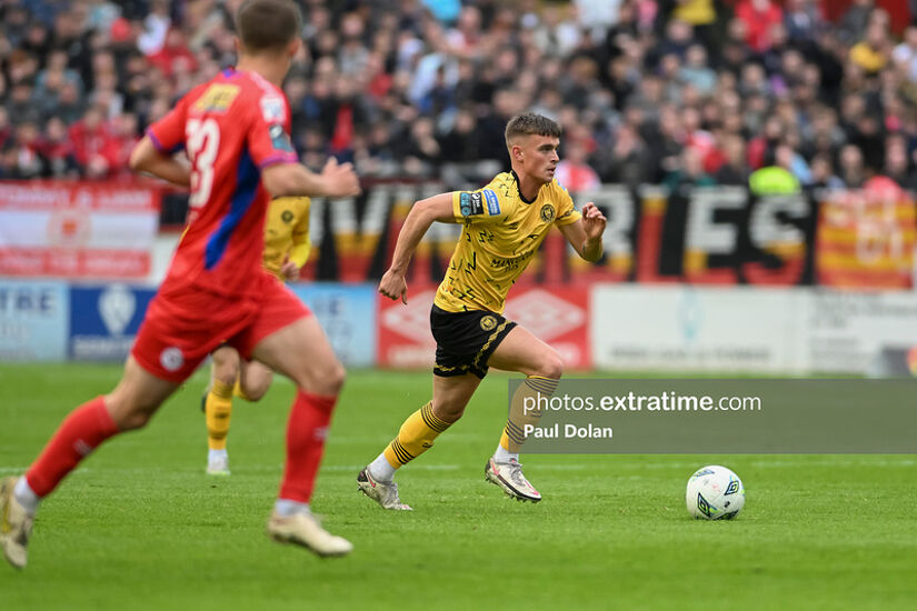 Adam Murphy in action for St Pat's against Shelbourne in May 2023