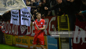 Sean Gannon (pictured in Tolka Park) must serve a three match ban following his red card in Gibraltar in the Conference League qualifier against St Joseph's