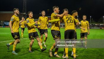 Saints celebrations after goal in Dalymount Park