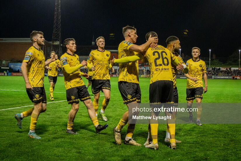 Saints celebrations after goal in Dalymount Park