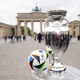 The UEFA EURO 2024 Trophy is displayed at the Brandenburg Gate in Berlin, on April 25, 2024 in Berlin, Germany.