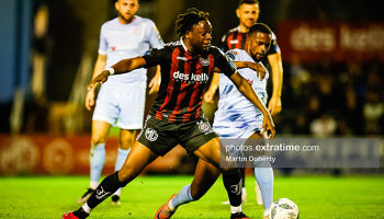 Jonathan Afolabi in action against Derry City last month