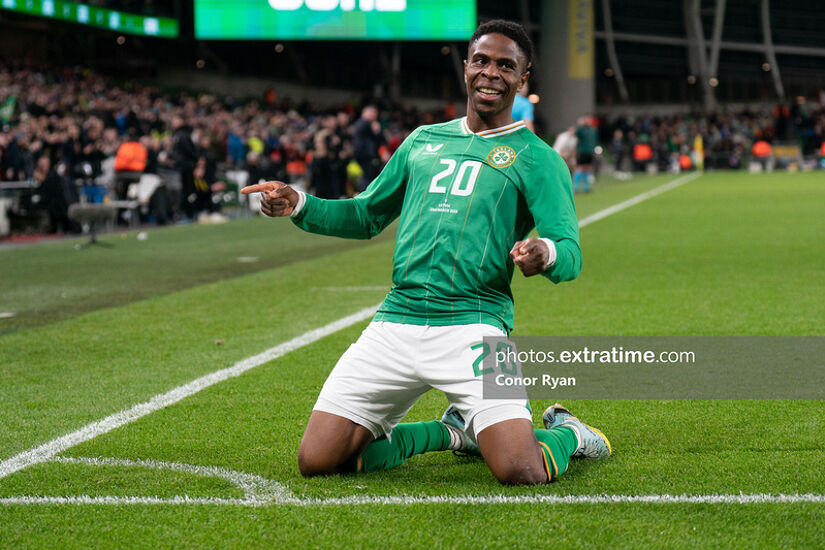 Chiedozie Ogbene Republic of Ireland celebrates after scoring