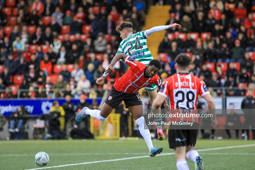 Action from Rovers 2-0 away win over Derry City  in May