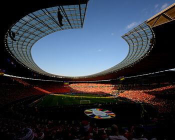 General view inside the stadium during the UEFA EURO 2024 group stage match between Netherlands and Austria at Olympiastadion on June 25, 2024 in Berlin