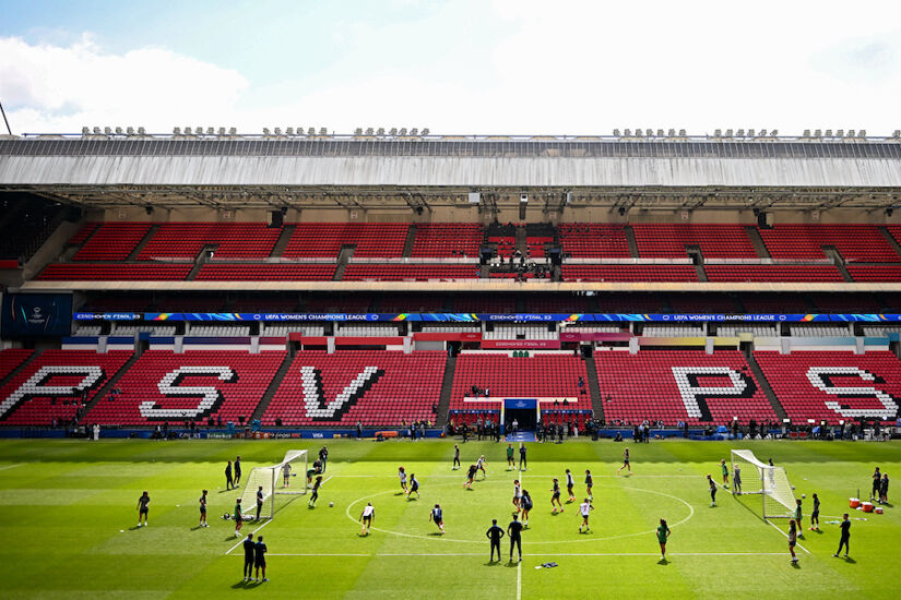 A general view during a FC Barcelona Training Session before the UEFA Women's Champions League Final 2022/23 final match between FC Barcelona and Vfl Wolfsburg in the PSV Stadion on June 2, 2023 in Eindhoven
