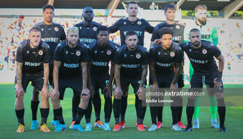 St Patrick's Athletic line up before their 2-0 defeat at the hands of CSKA Sofia.