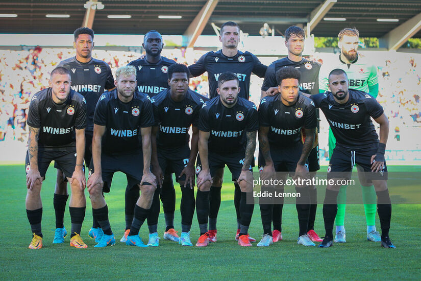 St Patrick's Athletic line up before their 2-0 defeat at the hands of CSKA Sofia.