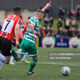 Jack Byrne on the ball with Michael Duffy in close attendance