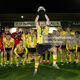 Ryan McLaughlin lifts the Leinster Senior Cup for St Patrick's Athletic