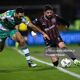 Declan McDaid of Bohemian FC in action against Roberto Lopes of Shamrock Rovers FC during the SSE Airtricity Men's Premier Division match between Shamrock Rovers FC and Bohemian FC at Tallaght Stadium, Dublin on March 29, 2024