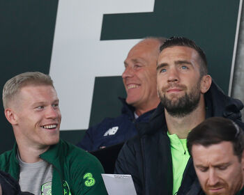 Derrymen James McClean and Shane Duffy attend a league meeting between Shamrock Rovers and Derry City.