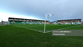 Tallaght Stadium with new green seating at one end of East Stand