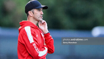 Sligo Rovers manager, Steve Feeney, during the 2022 Womens National League game between Athlone Town WFC and Sligo Rovers WFC at Athlone Town Stadium in Athlone, Ireland.