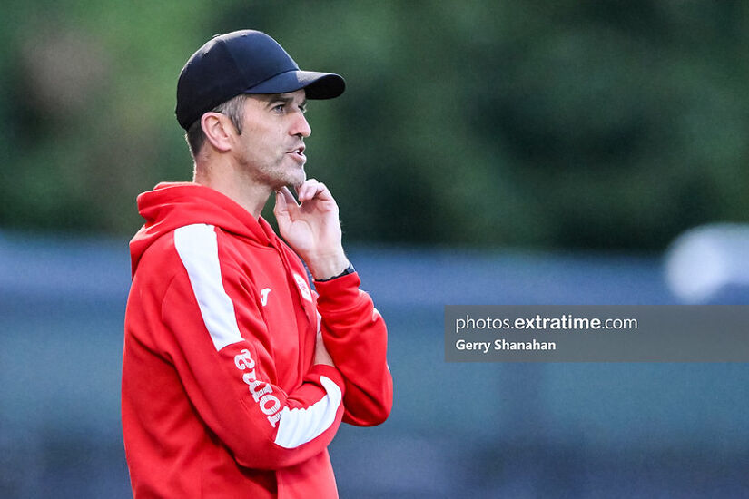 Sligo Rovers manager, Steve Feeney, during the 2022 Womens National League game between Athlone Town WFC and Sligo Rovers WFC at Athlone Town Stadium in Athlone, Ireland.