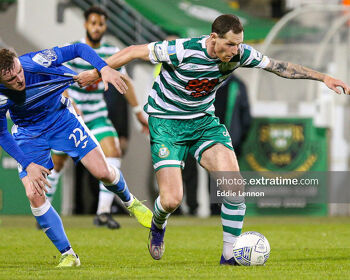 Chris McCann on the ball during Rovers 3-1 home win over Harps in May