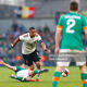 Republic of Ireland versus Belgium; Josh Cullen of Ireland tackles the ball away from Youri Tielemans of Belgium
