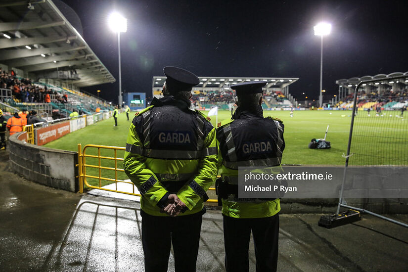 Two gardai in Tallaght Stadium