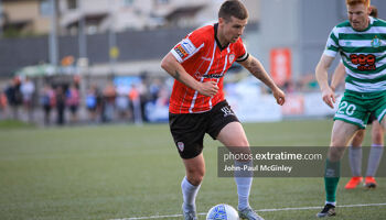 Patrick McEleney on the ball in the scoreless draw against Rovers in the league last month