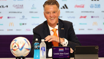 Head Coach of Netherlands, speaks to the media in the post match press conference