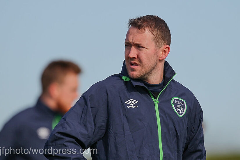 Aiden McGeady in 2016 training with the Ireland squad