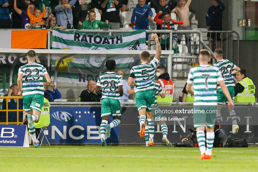 Andy Lyons celebrating his winning goal