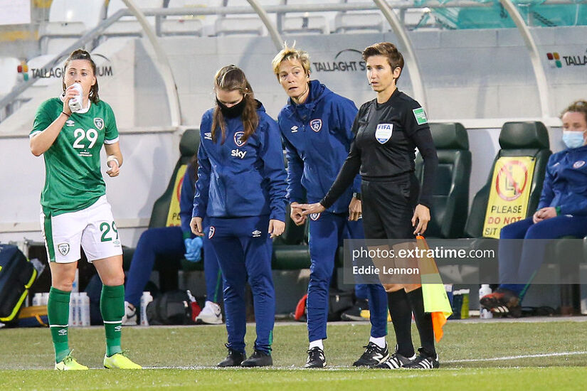 Michelle O'Neill was the assistant referee when Ireland beat Australia 3-2 in Tallaght in 2021