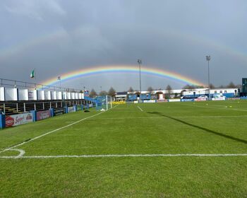 A rainbow before the Harps UCD game