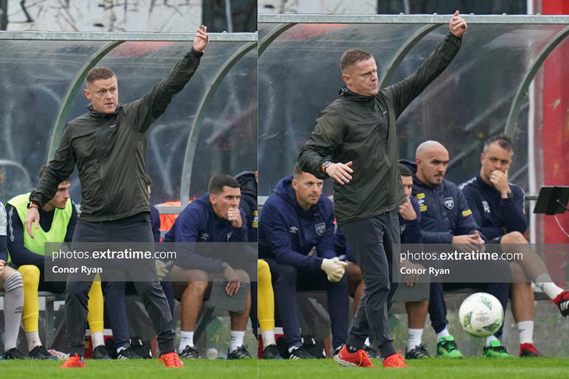 Damien Duff in the dugout in Dalymount during his team's 1-0 FAI Cup defeat to Bohemians