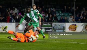 Bray Wanderers duo Jimmy Corcoran (left) and Cole Omorehiomwan