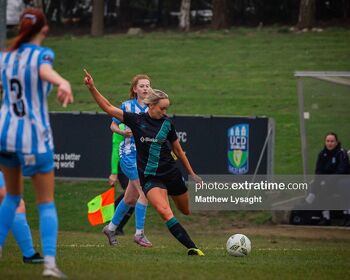 Stephanie Zambra in action in the 1-1 draw between the sides at Belfield last March