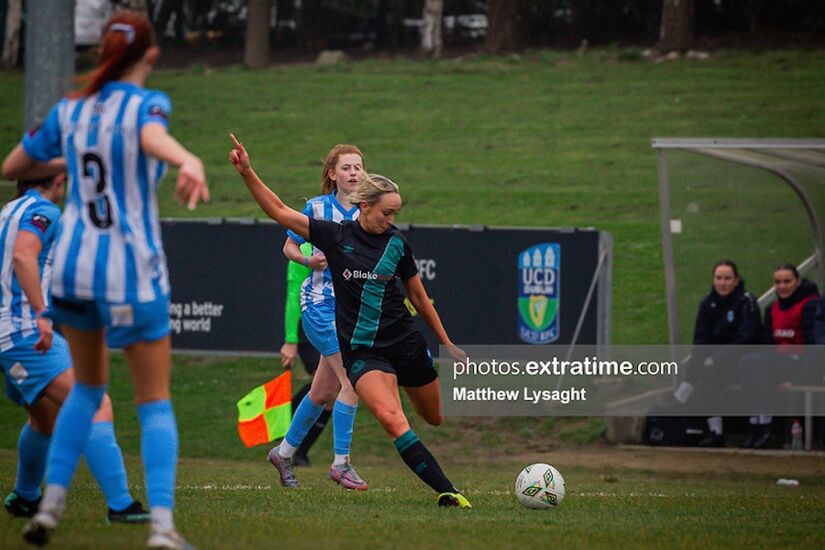 Stephanie Zambra in action in the 1-1 draw between the sides at Belfield last March