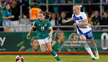 Heather Payne in action against Finland