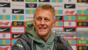 Heimir Hallgrimsson speaking to the media in Wembley ahead of Sunday's UEFA Nations League clash with England