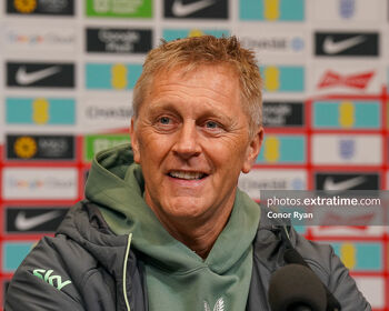 Heimir Hallgrimsson speaking to the media in Wembley ahead of Sunday's UEFA Nations League clash with England