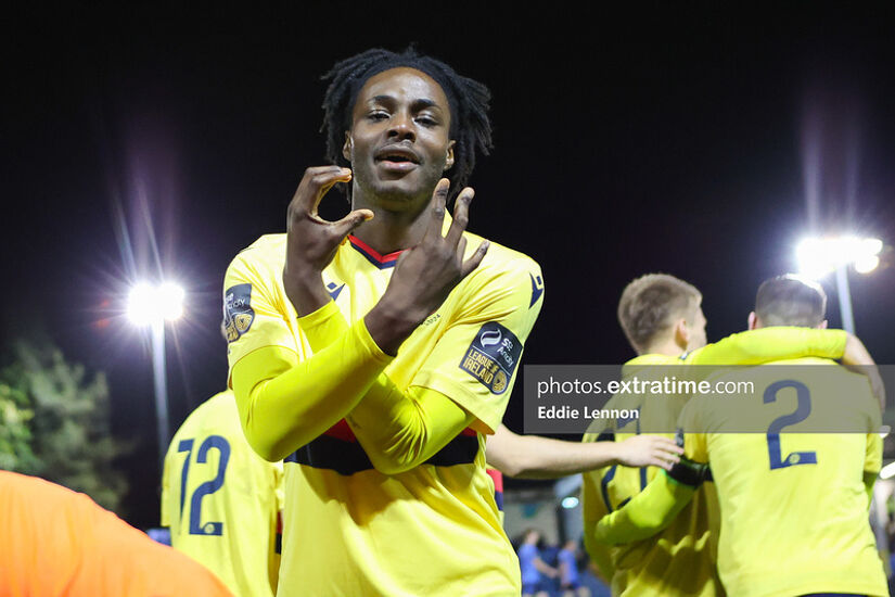 Emmanuel James of Longford Town celebrates