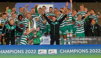 Shamrock Rovers celebrating their 20th League of Ireland title