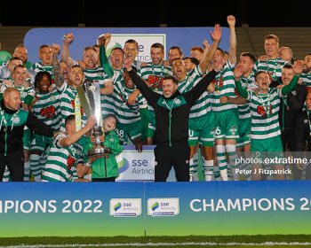 Shamrock Rovers celebrating their 20th League of Ireland title