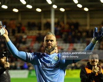Alan Mannus after Rovers' 2-0 win in Dalymount Park back in April