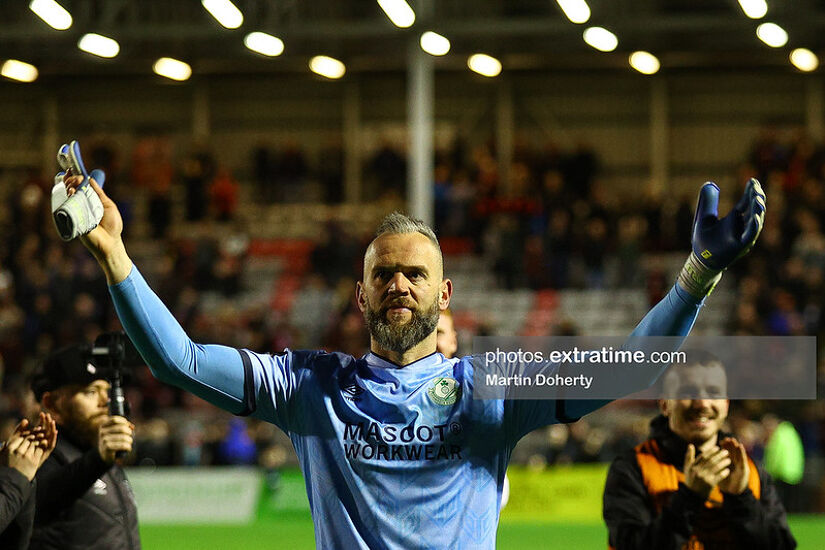Alan Mannus after Rovers' 2-0 win in Dalymount Park back in April