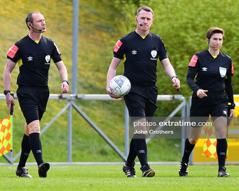 Damien MacGraith is the referee for the FAI Cup Final between Derry City and Shelbourne