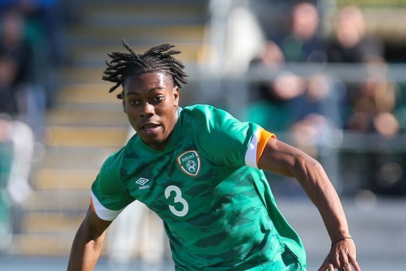 Tayo Adaramola playing for Ireland