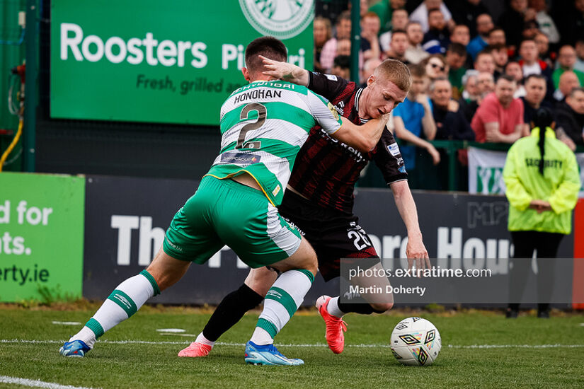 Josh Honohan halts Bohemians midfielder Ross Tierney