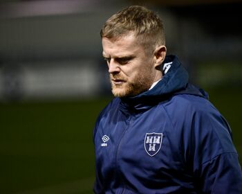Shelbourne boss Damien Duff sighs during a 2-1 defeat to Dundalk on March 6th, 2023.