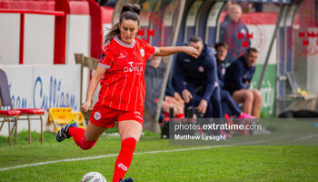 Alex Kavanagh in action for Shelbourne during their 0-0 draw with Shamrock Rovers on Saturday, 13 April 2024.