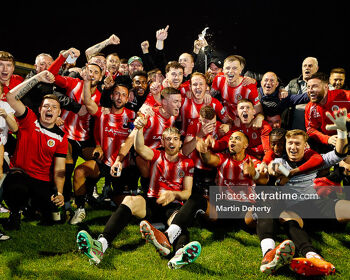 Lucan United celebrate after winning the Charlie Cahill Cup last season