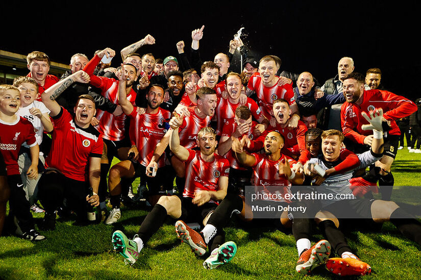 Lucan United celebrate after winning the Charlie Cahill Cup last season