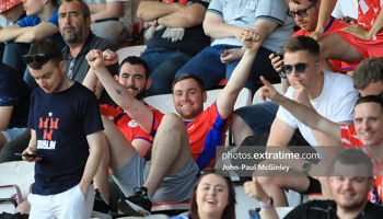 Shelbourne fans watching their side in Derry